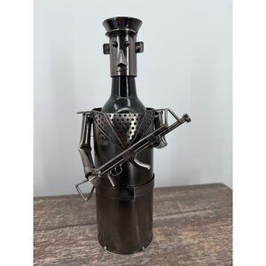 Berkeley Design 12" MARINE Polished Metal Wine Caddy Holder Bar Decor Militarily